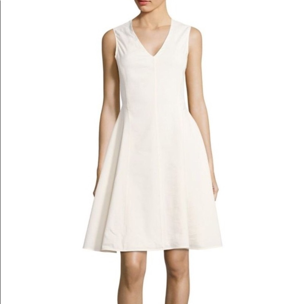 Theory Kalsington White Crunch Wash Dress
